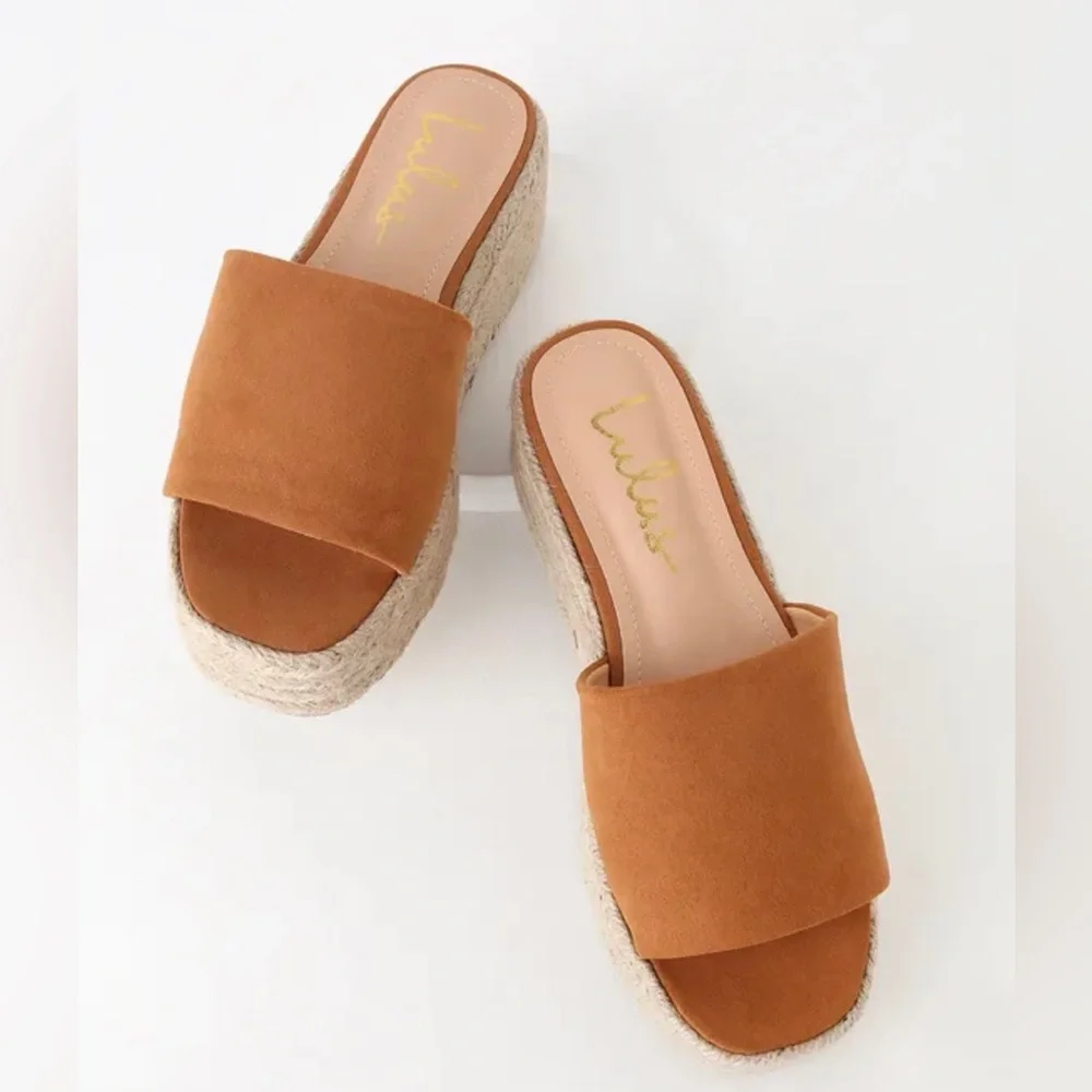 Lulu’s Camel Espadrilles Platform